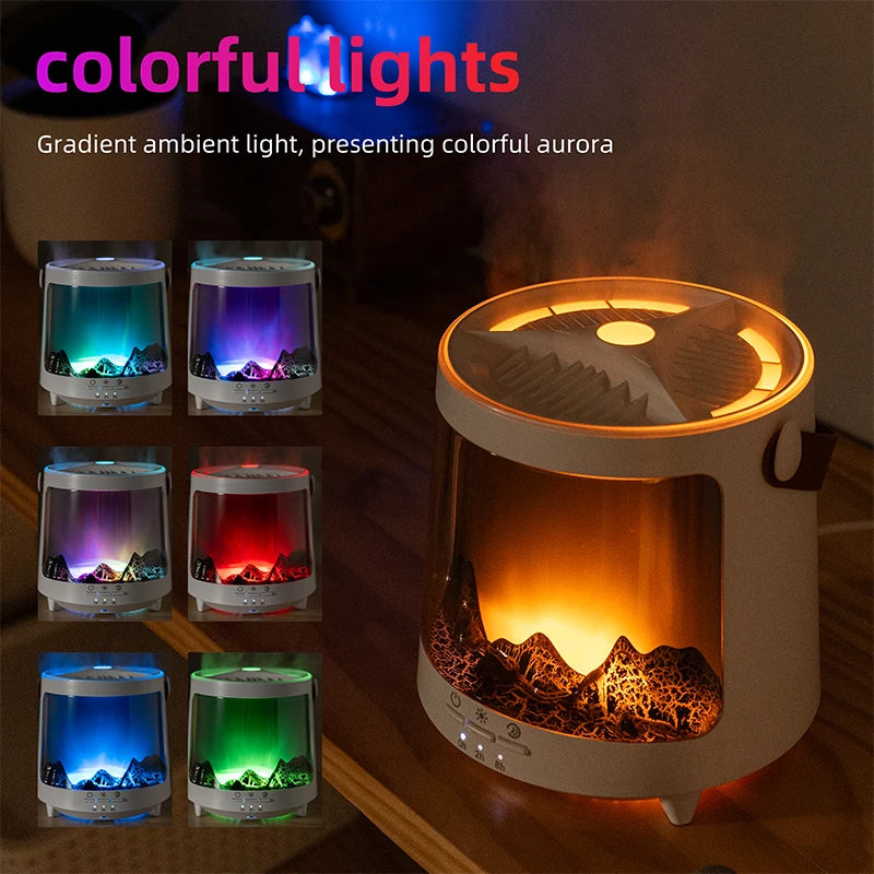 Nuevo Difusor de Aceites Esenciales Aurora 2026 con Efecto de Llama y Luz LED de 7 Colores para el Hogar