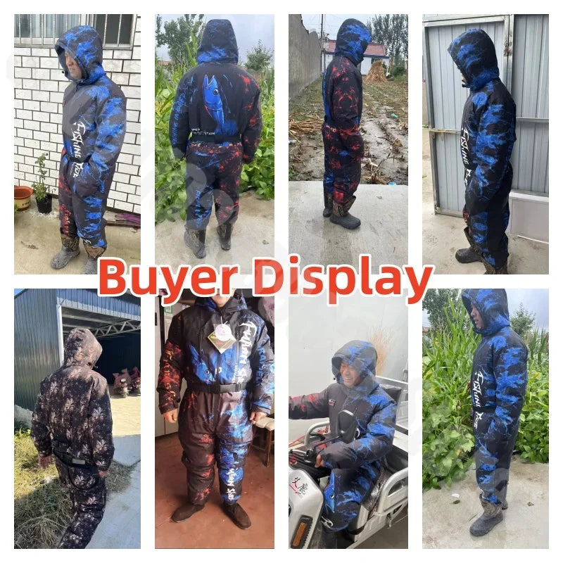 Mono de motociclismo de invierno para vehículo eléctrico, ropa cálida a prueba de viento, traje de pesca impermeable de algodón para exteriores, traje de esquí
