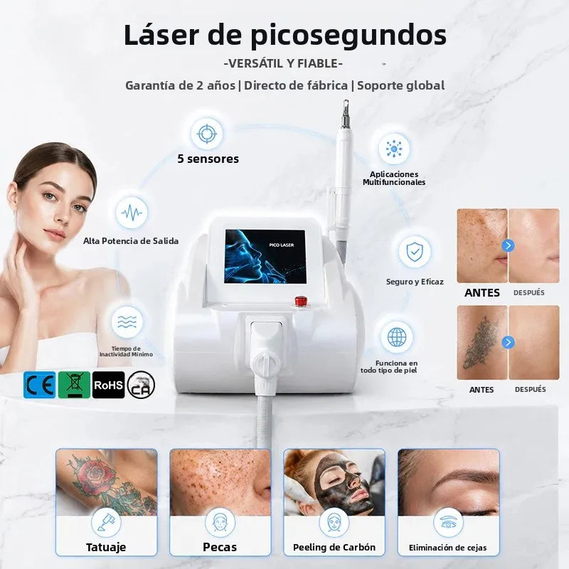 Nueva Versión Mejorada, Máquina de Terapia Láser Nd Yag Q-Switched en Oferta, Eliminación de Tatuajes, Eliminación de Arrugas, Peeling de Carbono, 5 Cabezales de Operación