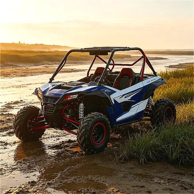 Vehículo Todoterreno 680cc 4x4, Buggy de Playa, Cuatrimoto Utilitaria de Cuatro Plazas con Portaequipajes para Granja, Rancho, Transporte de Carga Pesada, Personalizable