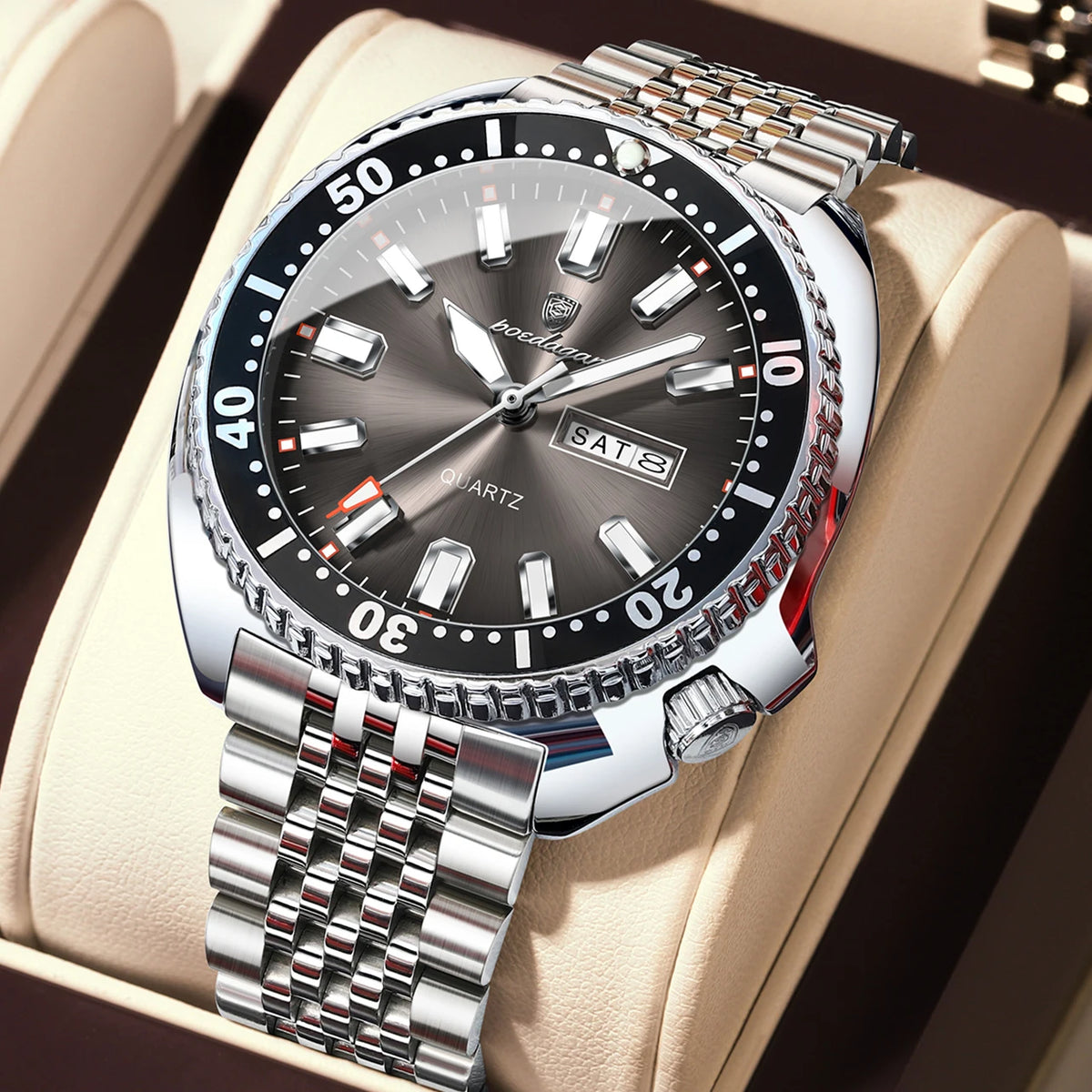 Reloj de cuarzo para hombre POEDAGAR, de lujo, para negocios, con fecha, día, resistente al agua y luminoso, reloj de pulsera deportivo de acero inoxidable