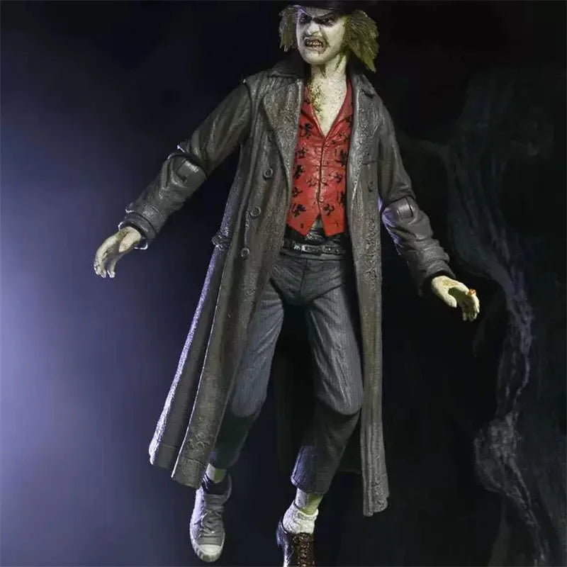 Figura de acción original de NECA, Betel Geuse, el guía turístico del exorcista, 1988, versión definitiva, con abrigo de gabardina, modelo coleccionable de Beetlejuice.
