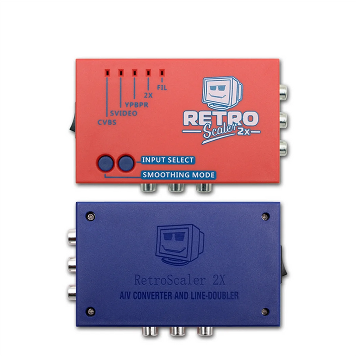 AA91 For RetroScaler2x AV to HD Converter Line-Doubler for Retro Game Consoles PS2 N64 NES Dreamcast Saturn MD1 MD2,Red