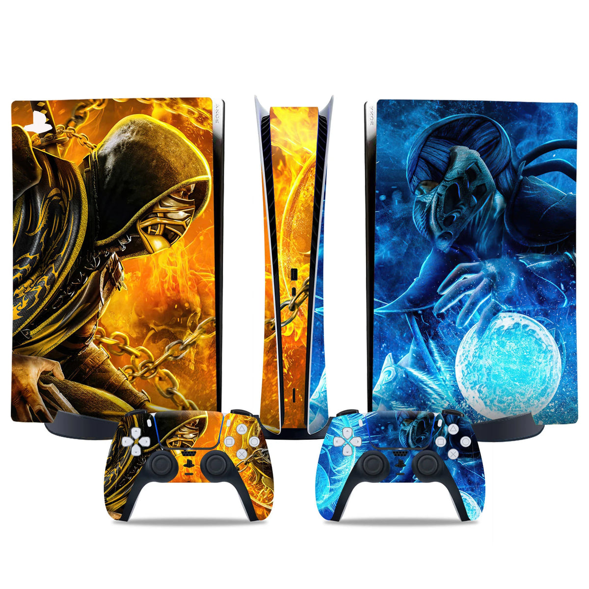 Adhesivo de vinilo protector para consola PS5 edición digital, set completo de cubierta para la consola y 2 controles
