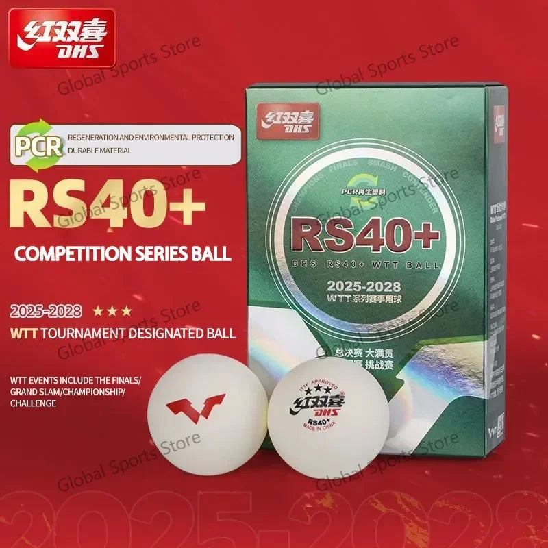 Pelotas de Tenis de Mesa DHS Originales, 6/10 Piezas/Caja, Nuevo Material RS40+, Pelota de Ping Pong 2025WTT, Pelotas de Tenis de Mesa de Competición, Pelotas DHS