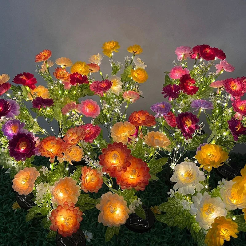 Luces solares de exterior, lámpara solar de jardín con forma de flor de loto para césped, patio, fiestas, bodas y el Día de la Madre