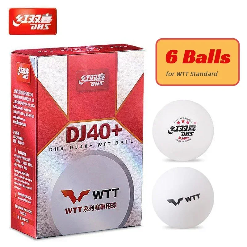 Pelotas de tenis de mesa originales DHS DJ40 +, pelotas de Ping Pong profesionales de 3 estrellas, pelotas DHS WTT ABS, nuevo Material