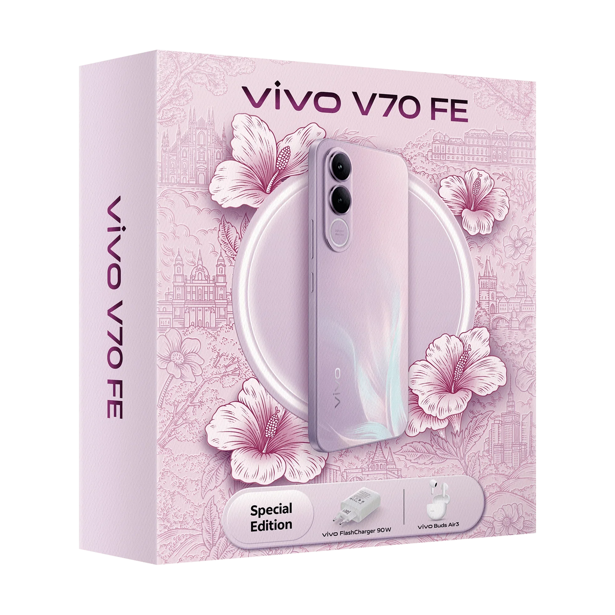 Smartphone vivo V70 FE 5G versión europea, 8GB+256GB, OriginOS 6, Dimensity 7360-Turbo, LPDDR5X, UFS 3.1, 7000 mAh, 90W, IP69