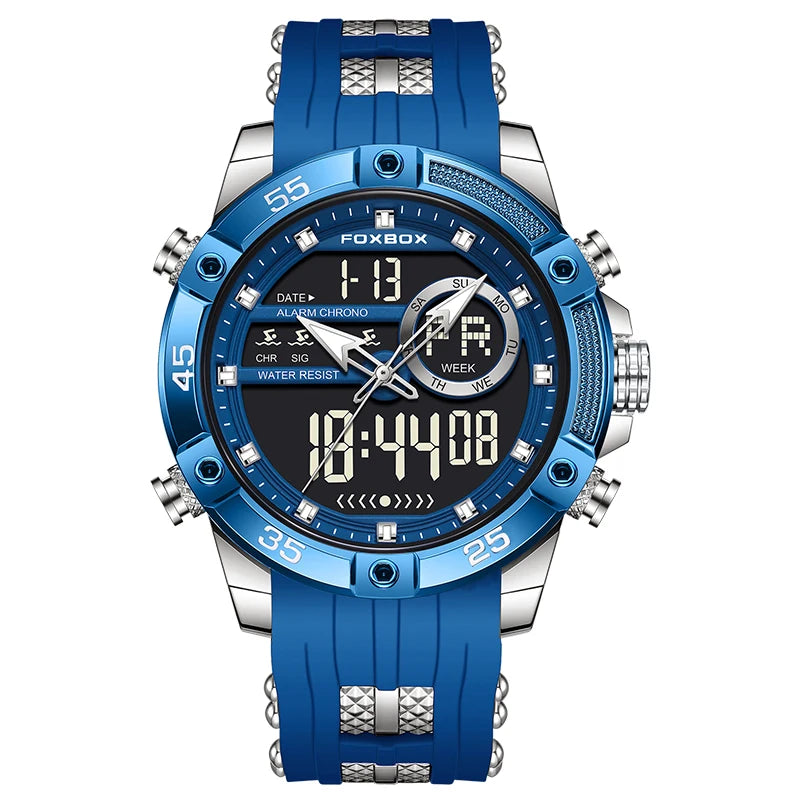 Reloj de lujo para hombre FOXBOX, marca LIGE, relojes digitales de moda, regalos para hombre, relojes de pulsera de cuarzo multifuncionales e impermeables.