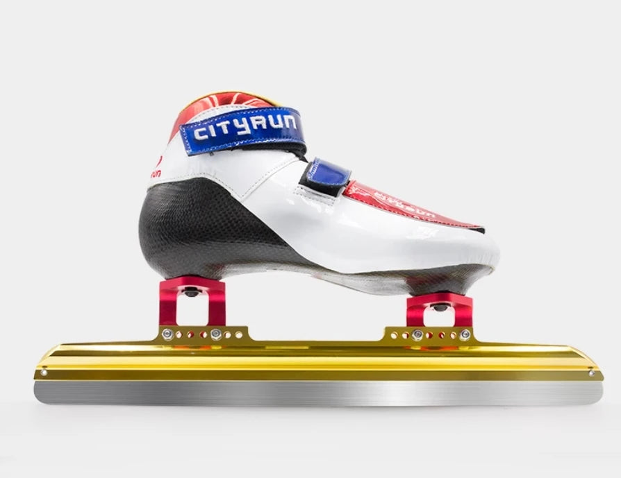 Patines de Hielo Profesionales Unisex para Competición de Velocidad en Pista Corta, Zapatos de Patinaje para Pista Principal