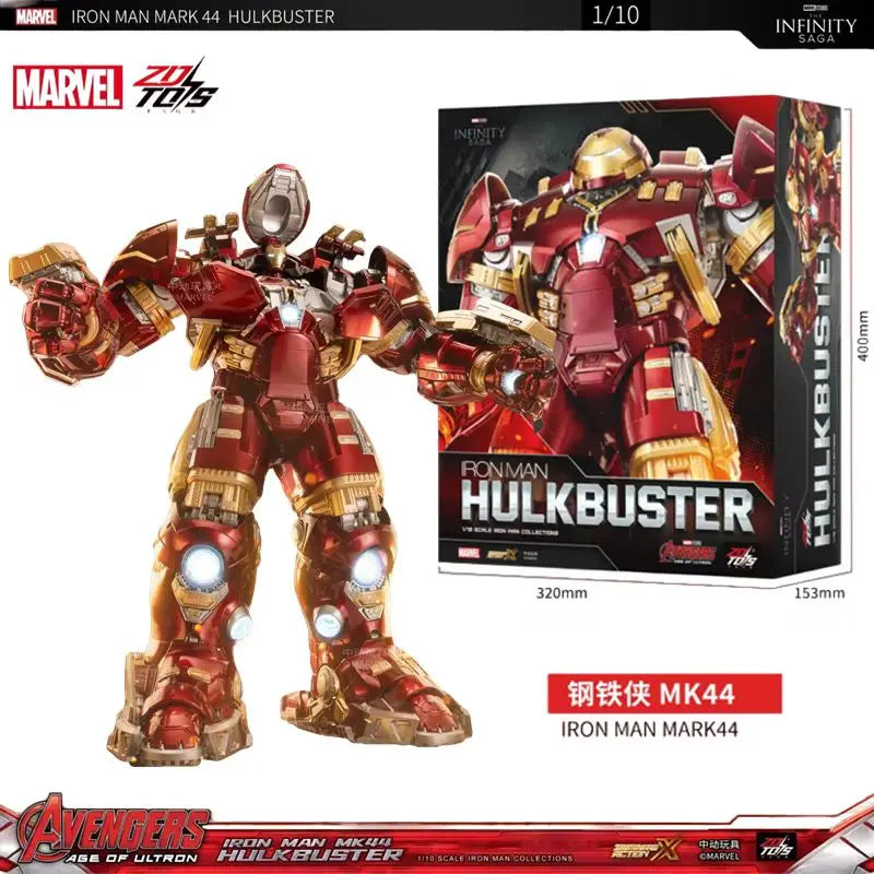Figura de Acción Zd Toys 1/10 Marvel Iron Man Mk44 Hulkbuster con LED, Modelo Coleccionable de los Vengadores, Regalo Decorativo