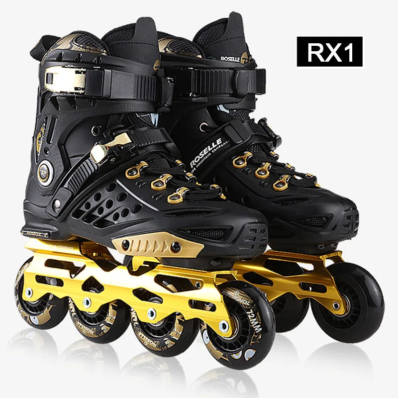 Roselle-Patines en línea profesionales para adultos y niños, zapatos de patinaje, Slalom, deslizantes, talla 35 a 46