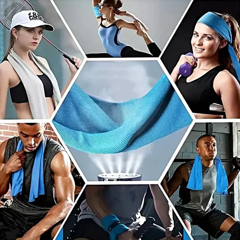 Toalla de seda helada para deportes, toalla de hielo de enfriamiento instantáneo, portátil, para viajes al aire libre, Fitness, correr, natación, bolsa de silicona, 1 Uds.