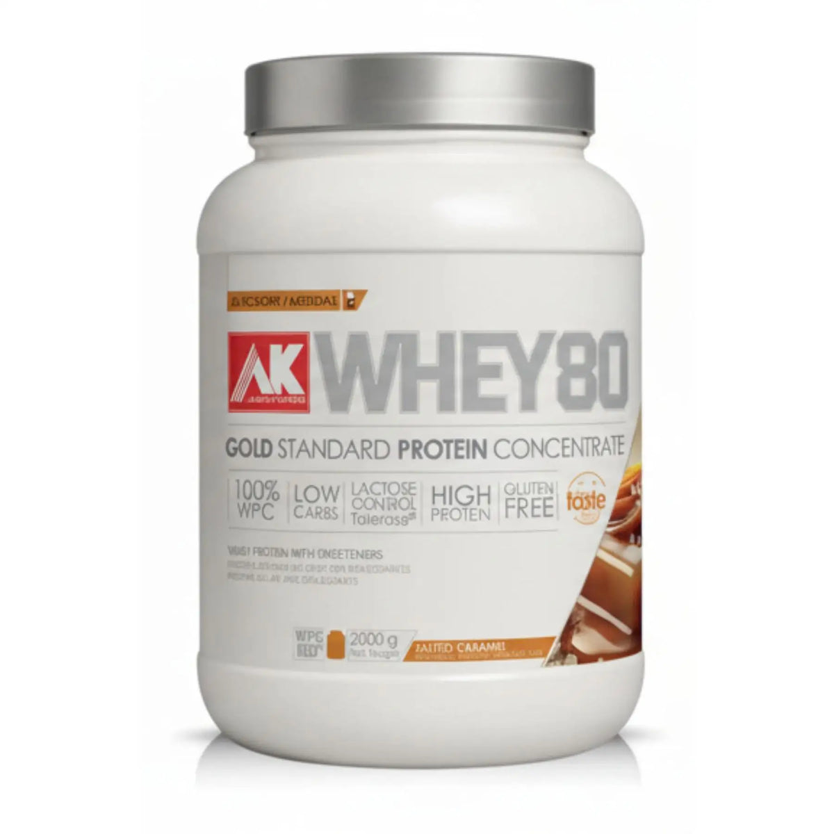 AK Laboratories WHEY 80 AK ™ [2 KG] - Proteínas de Suero Lácteo PREMIUM fabricado por Microfiltración mecánica en frio bajo en lactosa, grasa… con aromas naturales.