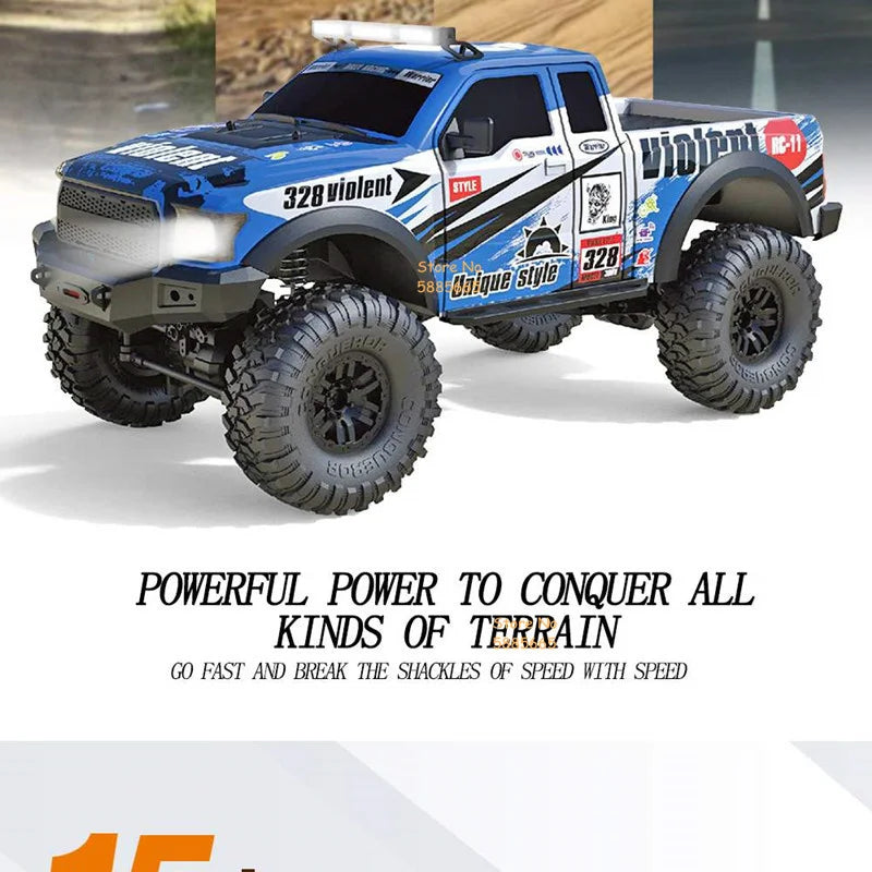 Camión todoterreno RC 4WD de escalada de 45 grados, 2,4G, 4WD, 1/10, suspensión independiente, coche de carreras de derrape