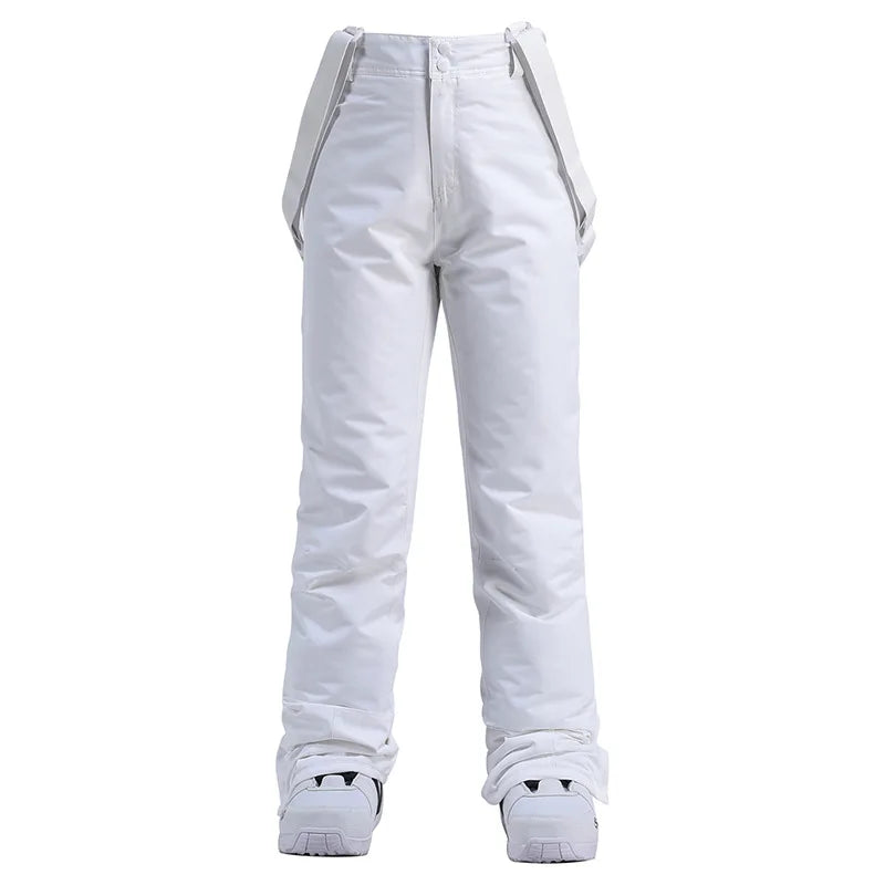 Pantalones de invierno para mujer, pantalones de esquí gruesos y cálidos de alta calidad para hombre, pantalones con tirantes impermeables a prueba de viento, pantalones de Snowboard de talla grande