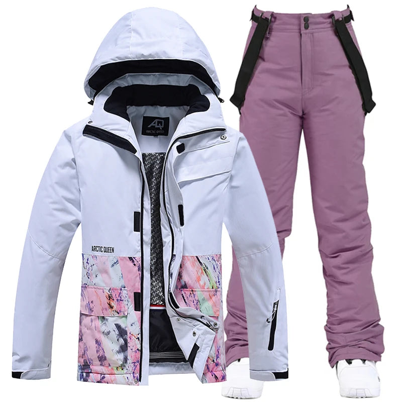 Ropa de nieve para hombres y mujeres, ropa para snowboard, ropa de invierno, esquí, conjuntos de chaqueta y pantalón para la nieve, ropa de snowboard, mujer