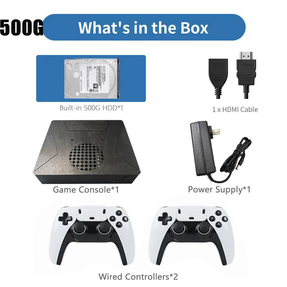 Consola de Juegos LZAKMR S1 con Sistema Dual Win11, 2TB/4TB, Más de 99,999 Juegos, Más de 60 Emuladores, 4K HD, Controles Inalámbricos
