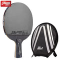 DHS DIAMOND Raqueta de tenis de mesa negra de 7 capas con gomas Hurricane 3 - Bata de paleta de Ping Pong profesional para girar y velocidad