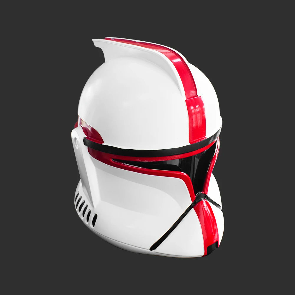 Star SW Clone Soldier Red And White Colour Helmet Wearable Resin Cosplay Mask For Halloween Comic Con Roleplay Collectible