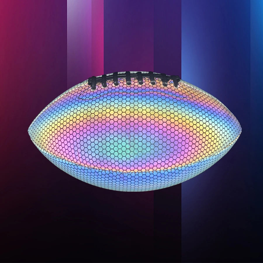 1 unidad, talla 9, luz luminosa holográfica, reflectante, fútbol americano para entrenamiento nocturno, fútbol americano que brilla en la oscuridad