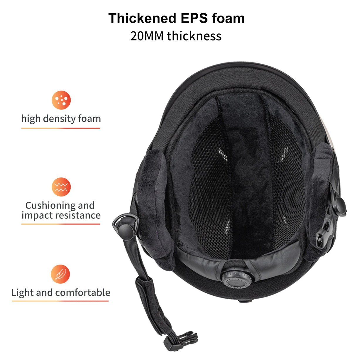 Casco de esquí SEEKEROutdoorSki, universal para tabla simple y doble, anticolisión, con protección de oídos de felpa extraíble, para adultos.