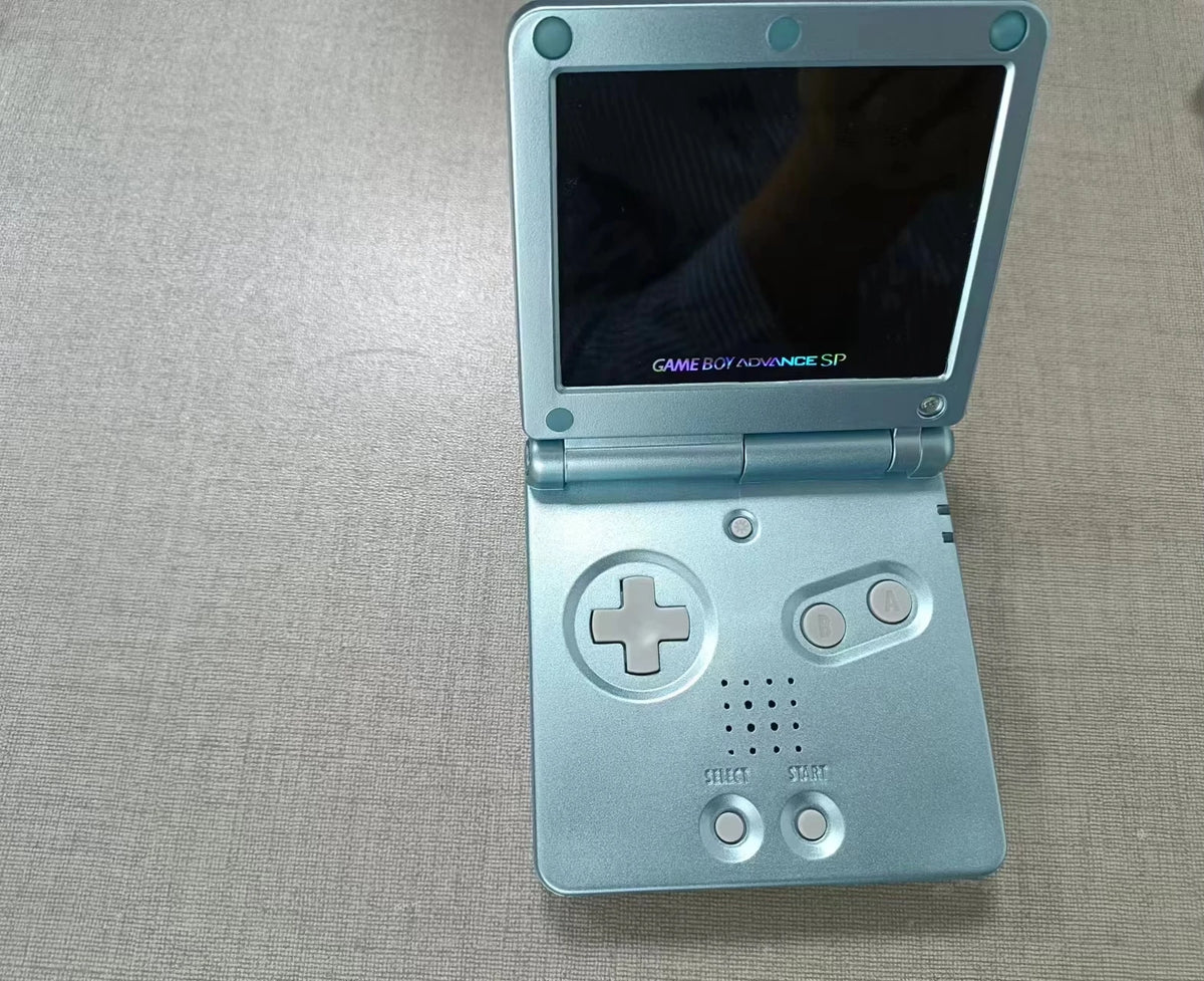 Gameboy Advance SP AGS-001 Consola de juegos GBA SP reacondicionada con nueva pantalla IPS Nueva carcasa y nivel de brillo ajustable