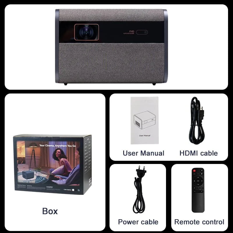 Proyector LED Huaweishi-J10, 1920x1080P, Autoenfoque, 4K, Video HD, Teléfono Móvil para Exteriores, Cine en Casa Inteligente Android, Nuevo