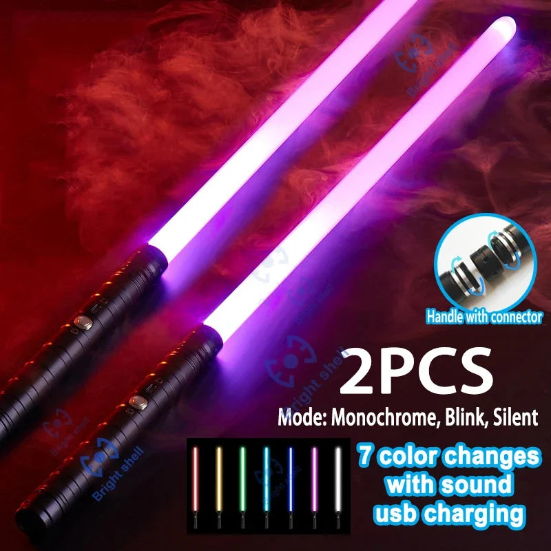 Juguete de sable de luz láser de metal, sable de luz RGB con 15 cambios de color, sonidos, efectos Force FX, FOC, juguete bláster, regalo de espada láser Jedi