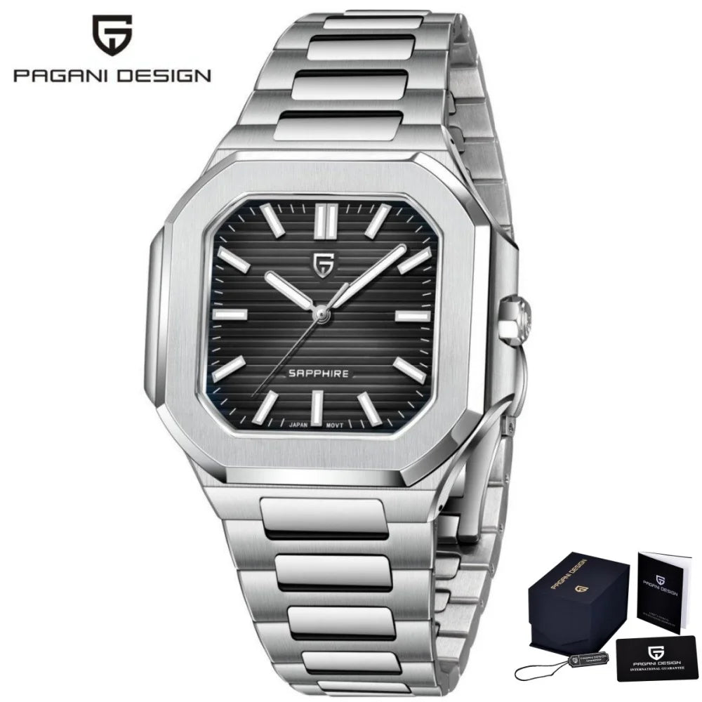 2026 Nuevo Reloj de Cuarzo para Hombre PAGANI DESIGN de Primera Marca, Reloj de Negocios de Lujo con Cristal de Zafiro con Revestimiento AR, Reloj Luminoso con Movimiento Japonés VH31
