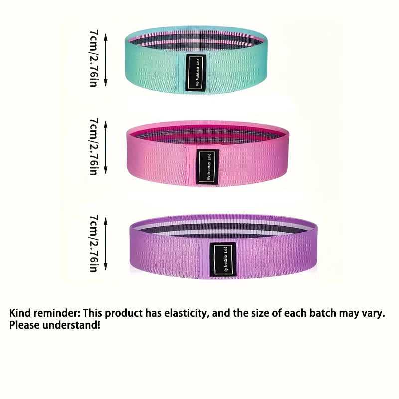3 Bandas de Resistencia de Tela para Ejercicios de Estiramiento, Glúteos, Piernas, Yoga, Pilates, Flexbands, Entrenamiento Físico