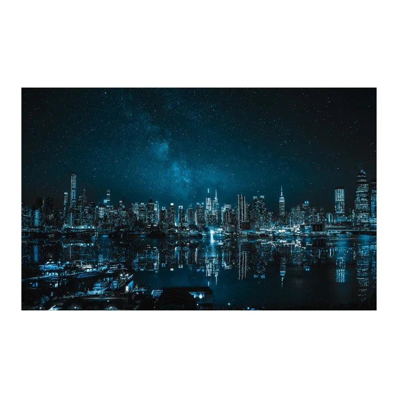 3D City Night Scene  Aquarium Background Poster PVC Adhesive Sticker Fish Tank Underwater World Backdrop  Background Sticker