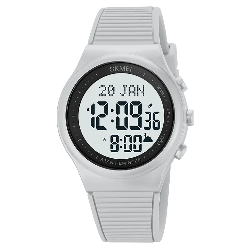 Reloj Skmei para oración con brújula Qibla, alarma Adhan, calendario Hijri, luz de fondo, reloj islámico para hombre, modelo 1981