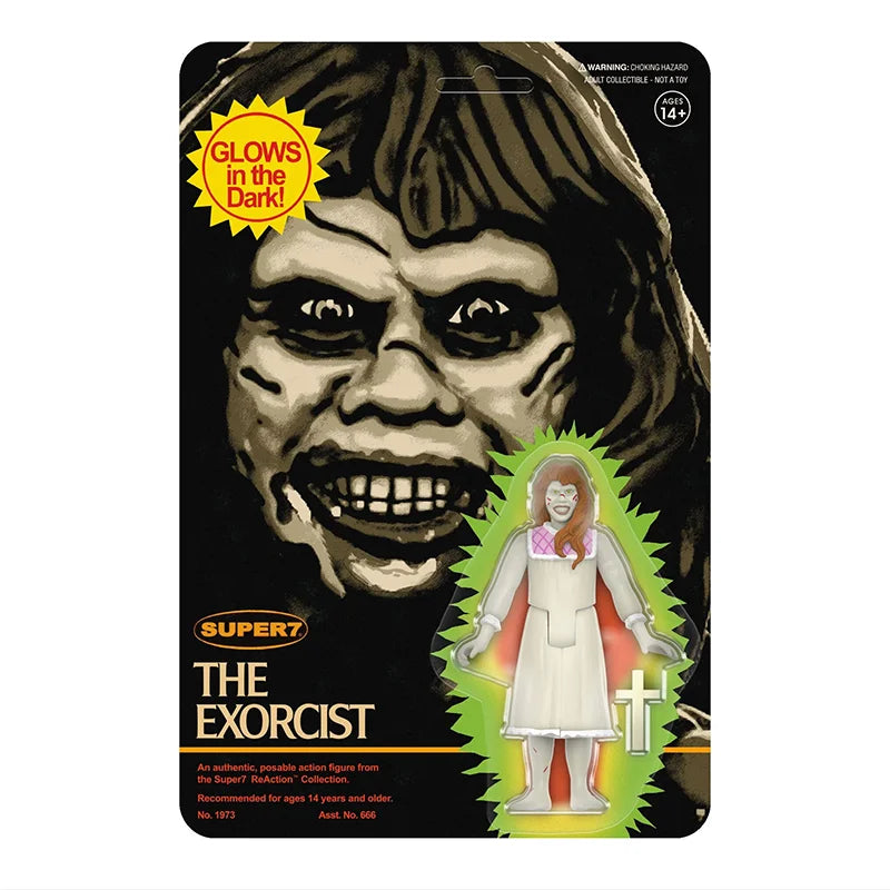 Figura de acción de la película de terror, modelo coleccionable de juguete de Halloween para niños, versión luminosa de Regan, inventario 7