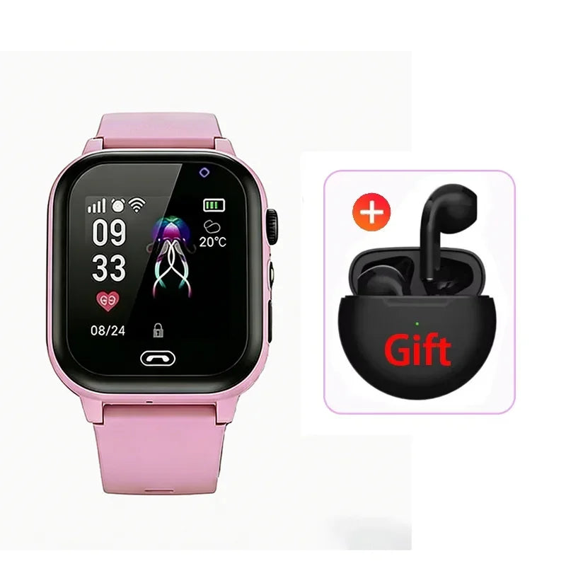 Reloj inteligente Lenovo 2026 5G para niños con llamadas, rastreador de ubicación SOS, tarjeta SIM, GPS, cámara, resistente al agua, regalo para iOS y Android