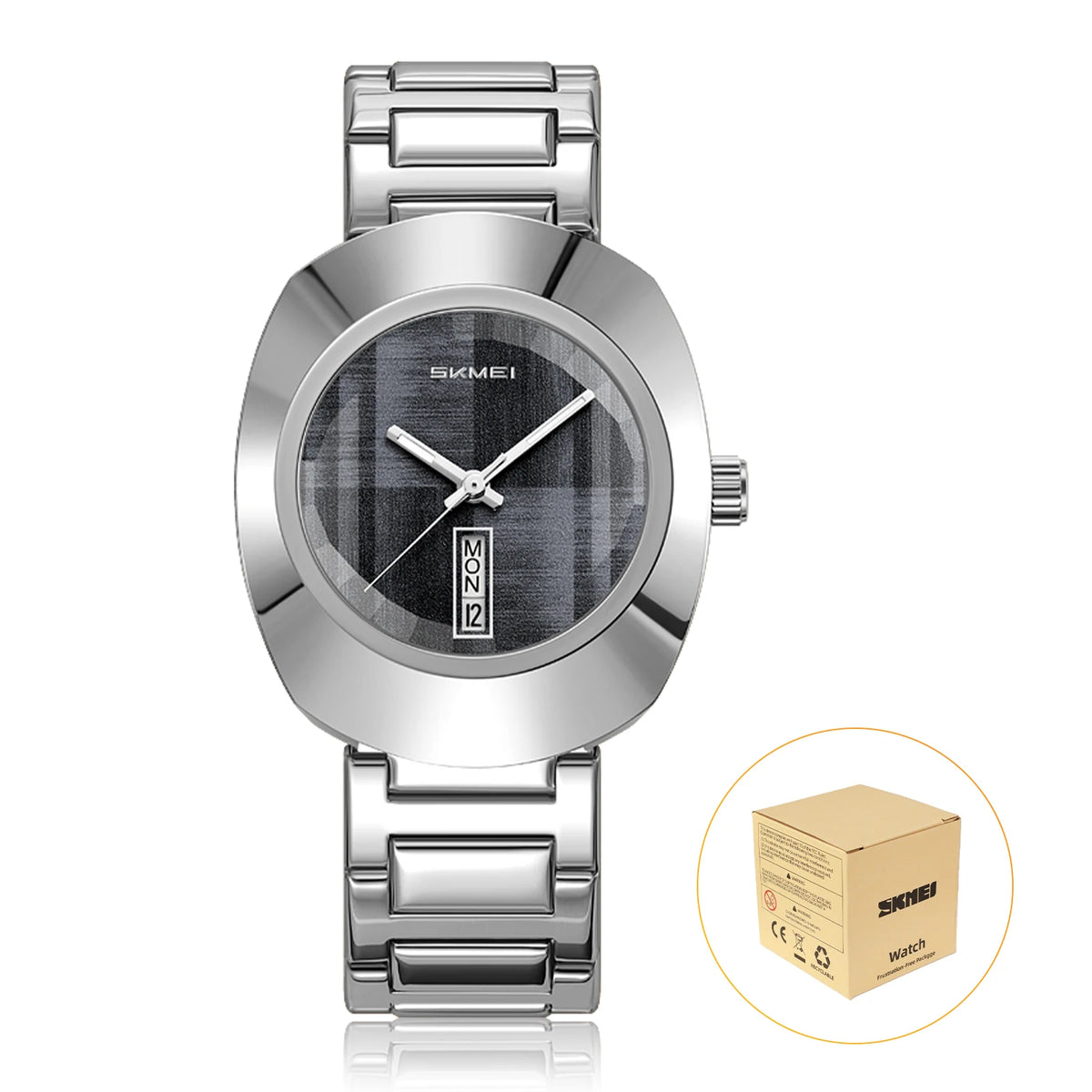 Reloj de cuarzo de moda SKMEI 9410 para hombre, resistente al agua 30M, reloj de pulsera masculino, reloj de negocios sencillo, esfera colorida, visualización de semana y fecha