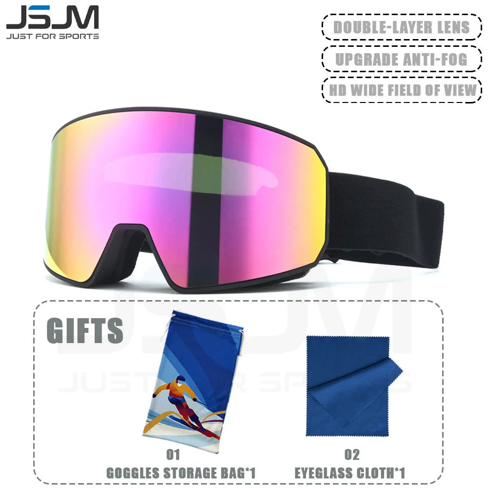 JSJM NUEVAS Gafas de Esquí Antivaho de Doble Capa para Adultos, Gafas para Moto de Nieve, Deportes al Aire Libre, Nieve, Snowboard, Máscara de Esquí, UV400, REGALOS