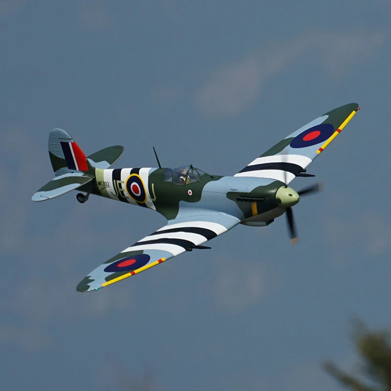 Modelo Xfly RC Spitfire Fighter, Avión Eléctrico de Ala Fija con Envergadura de 1200 mm, Modelo Ensamblado para Aficionados Adultos