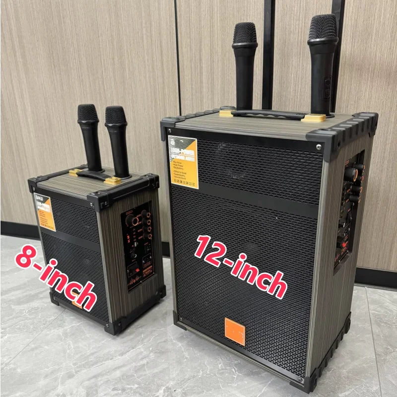 Altavoz de baile cuadrado para exteriores Peak 1000W con micrófono inalámbrico Karaoke varilla de gran volumen Altavoz Bluetooth de madera cine en casa