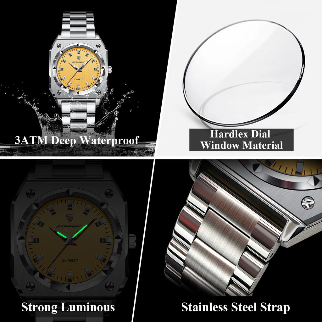 Reloj de pulsera elegante para dama POEDAGAR, resistente al agua, de acero inoxidable, luminoso, reloj de mujer exquisito, cuarzo, relojes de mujer de alta calidad