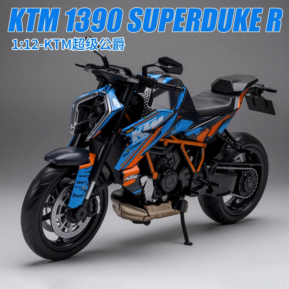NEW 1/12 KTM RC1390 1390 Motorcycle Model Toy Vehicle Collection Autobike Shork-Absorber Off Road Autocycle Toys Car