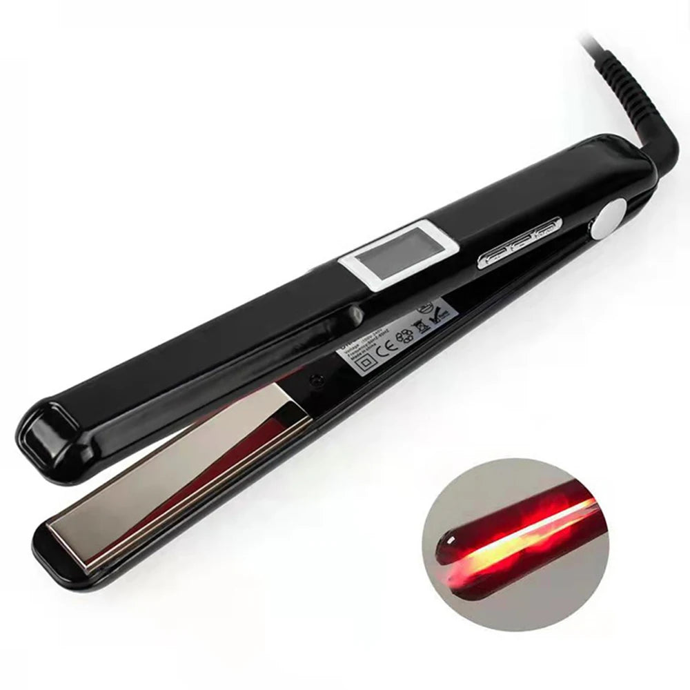 Plancha de pelo con placas de contacto frío, tratamiento capilar ultrasónico e infrarrojo, plancha plana sin calor en las placas, herramienta de estilismo y reparación capilar para salones.