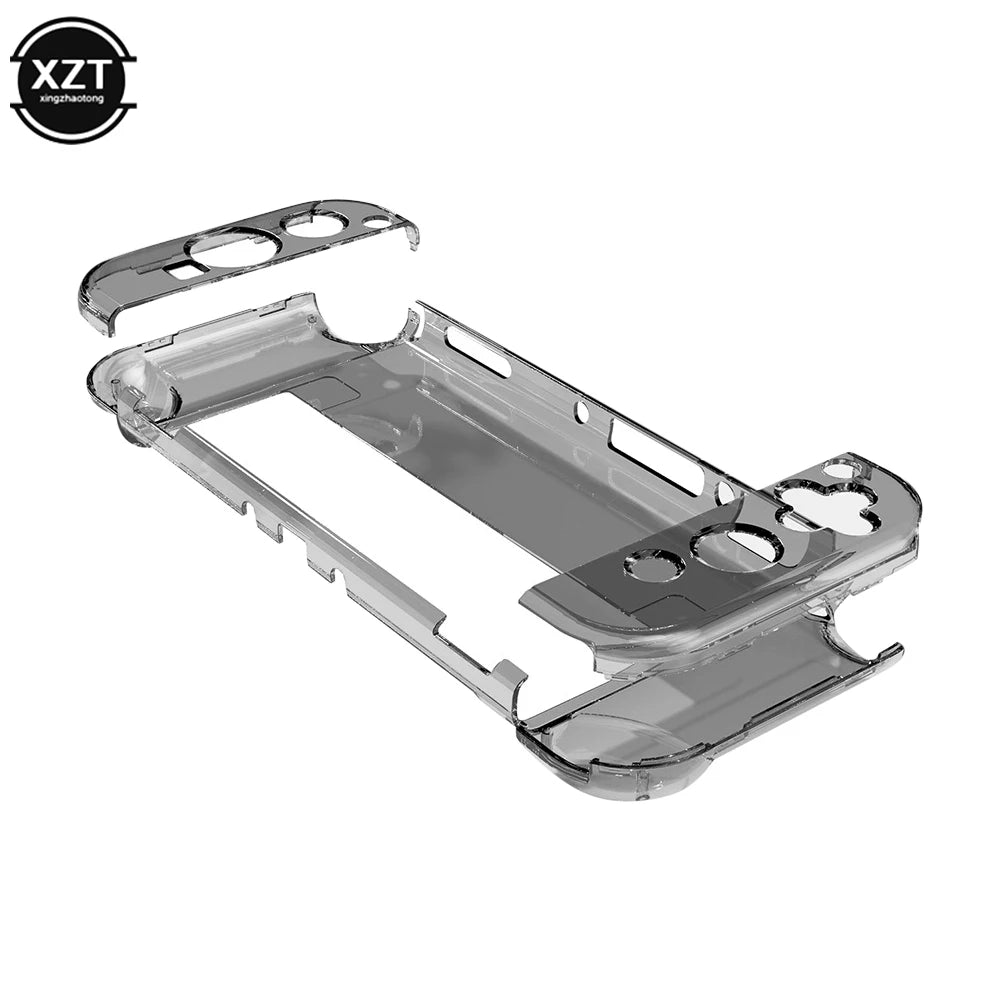 Funda Protectora Transparente de Cristal para Nintendo Switch OLED, Carcasa Rígida Transparente Acoplable para Consola Switch OLED, Accesorio