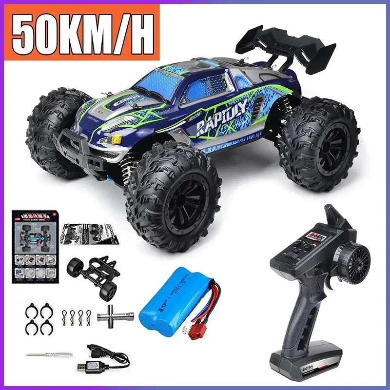 Coche teledirigido SCY16101 16102 de alta velocidad 70 km/h, coche teledirigido con tracción a las cuatro ruedas para niños, motor sin escobillas con LED