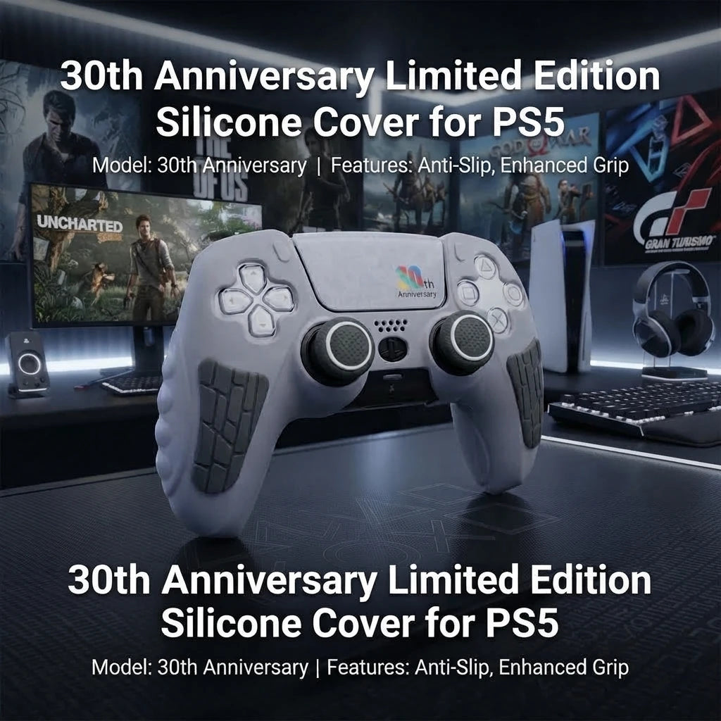 Funda de silicona para control de PS5 de edición limitada, 30.º aniversario, con adhesivo para panel táctil, accesorio de carcasa para control de PlayStation 5