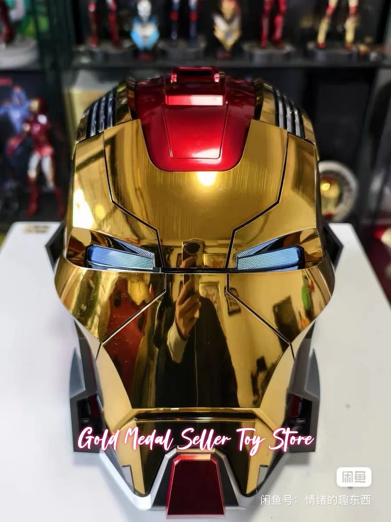 Casco Mecha Iron Man Mk17 Mk5 Pro Max con Control Remoto por Voz, Accesorio de Cosplay para Niños, Decoración Navideña, Regalo de Cumpleaños
