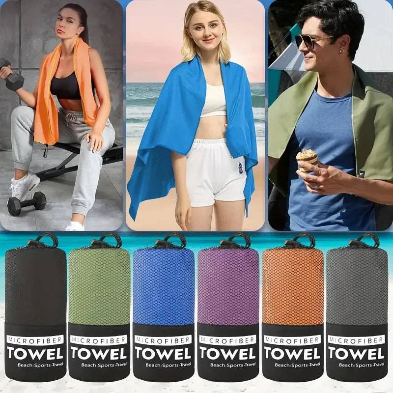 Toalla de viaje de microfibra de 1 pieza, toalla de secado rápido, súper absorbente, compacta, ligera, para playa, gimnasio, piscina, baño, yoga, camping