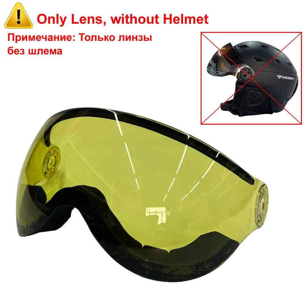 MOON-casco de esquí moldeado integralmente, gafas de PC + EPS, de alta calidad, para deportes al aire libre, esquí, Snowboard, monopatín