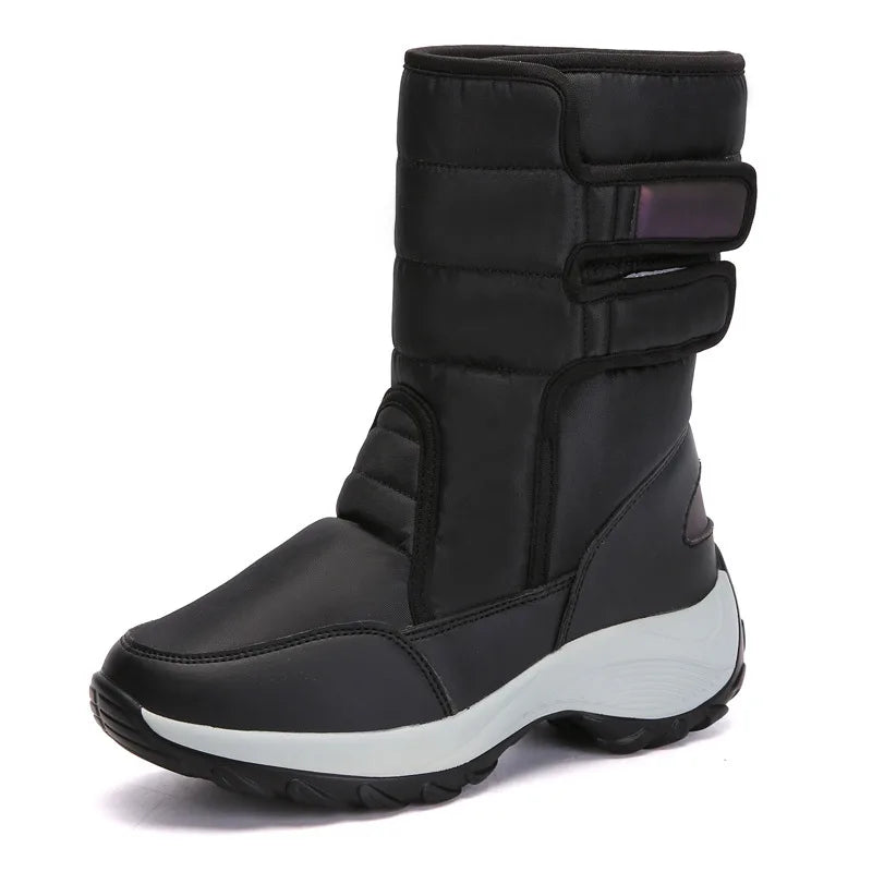 CINESSD 2023 nuevas botas de nieve cálidas de invierno botas de algodón impermeables para exteriores para mujer botas altas cálidas y cómodas de felpa para mujer