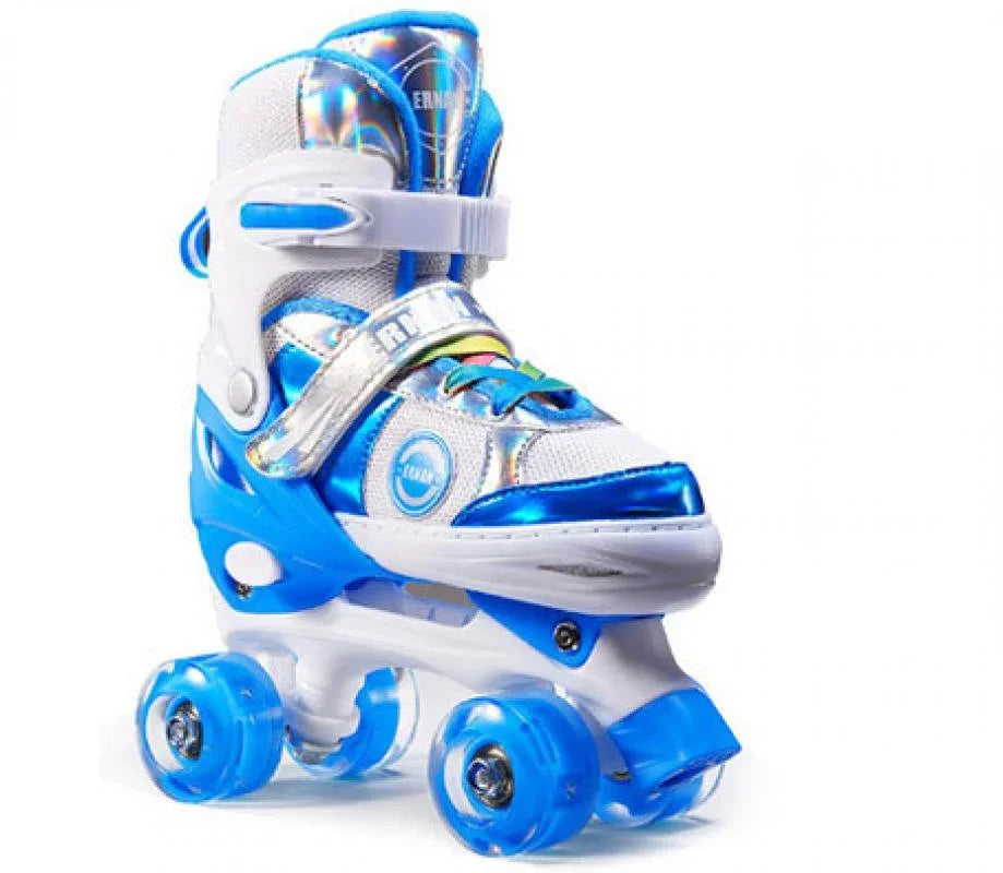 Patines de 4 Ruedas, Patines en Línea de Doble Fila, Zapatos de Patinaje Ajustables para Principiantes, Niños, Patinaje al Aire Libre, Entrenamiento en Pista de Hielo